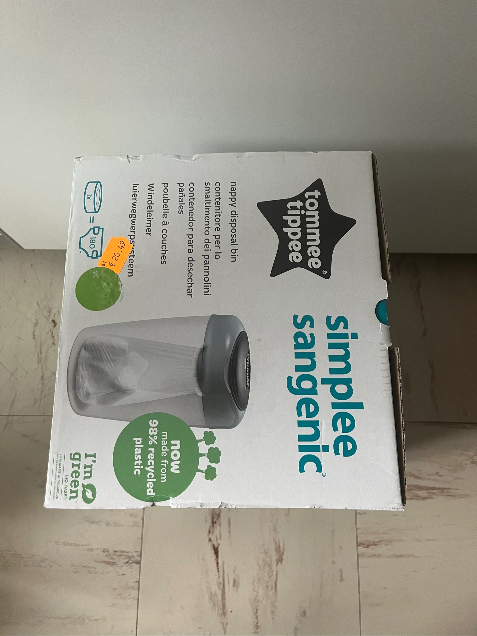 Cesto para pañales Sangenic Tommee Tippee - Blanco gris - no tengo rollo de pañales, solo el cesto - Carrefour – photo 2
